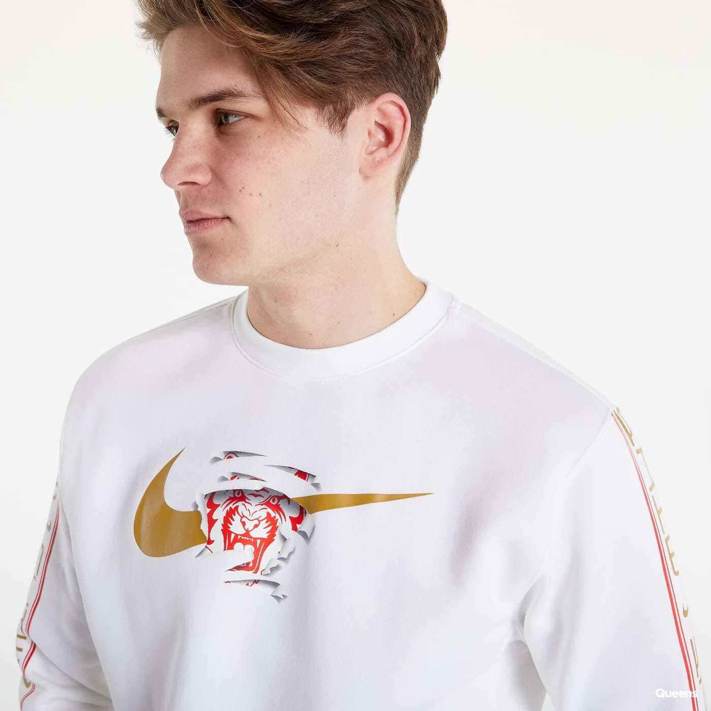 Hanorace Nike Fleece Crew Sweatshirt White