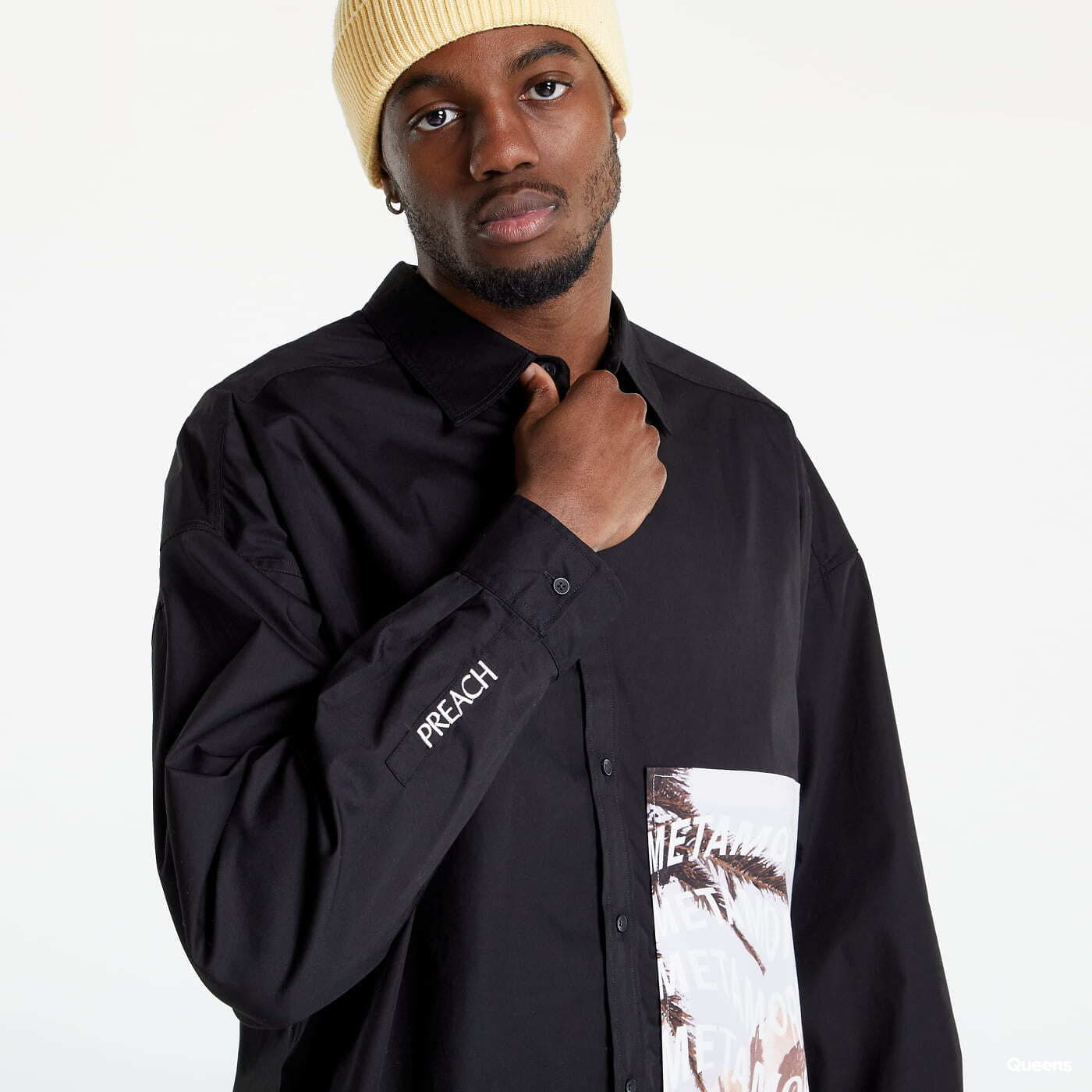 Men's Clothing PREACH Oversized Cotton Shirt Black