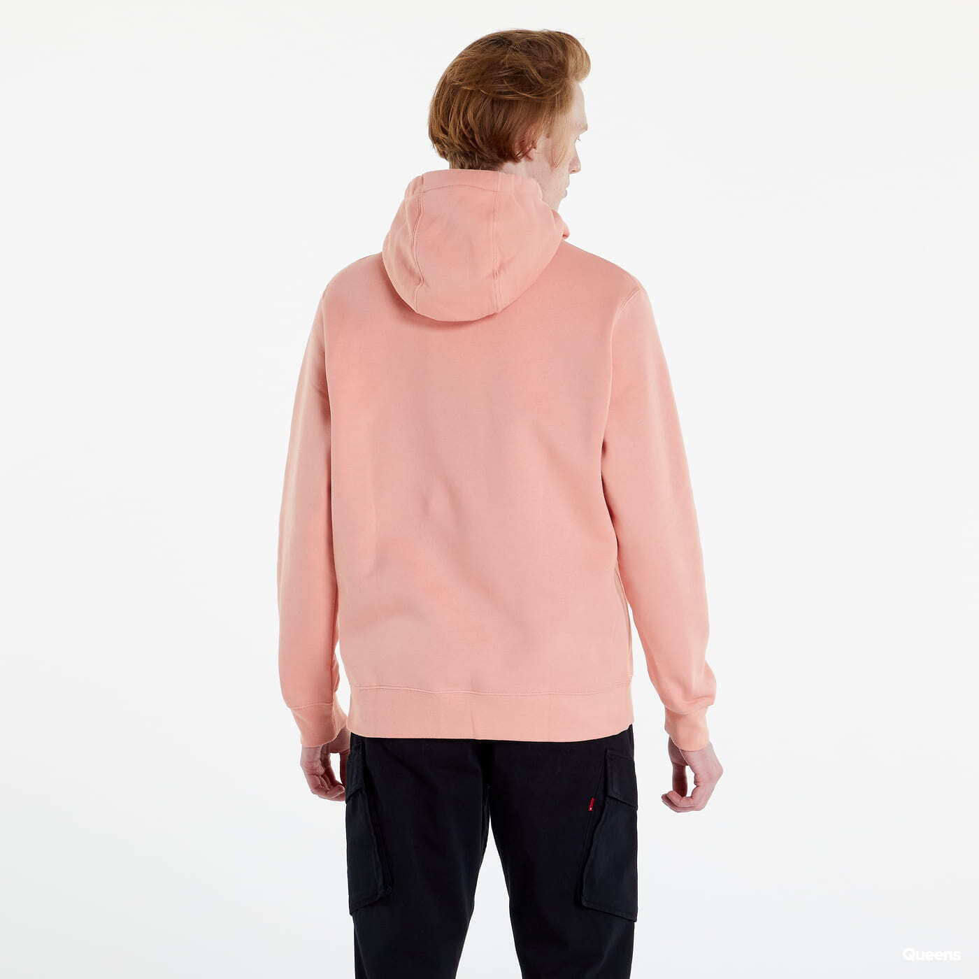 Mikiny Nike NSW Club Hoodie Pullover Brushed Back Lt Madder Root/ Lt Madder Root/ White