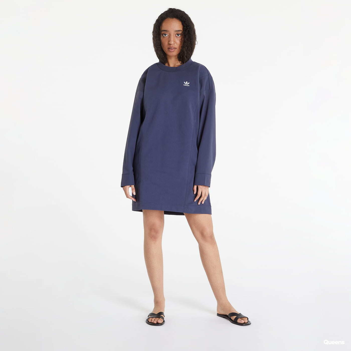 Sweater Dress Adicolor Originals adidas Queens Back Navy | Woven Oversized Classics