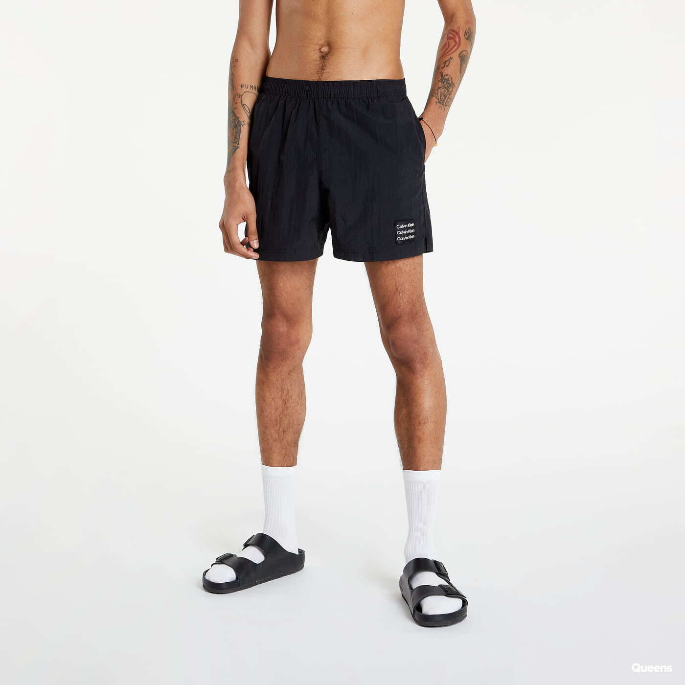 Plavky Calvin Klein Drawstring PVH černé