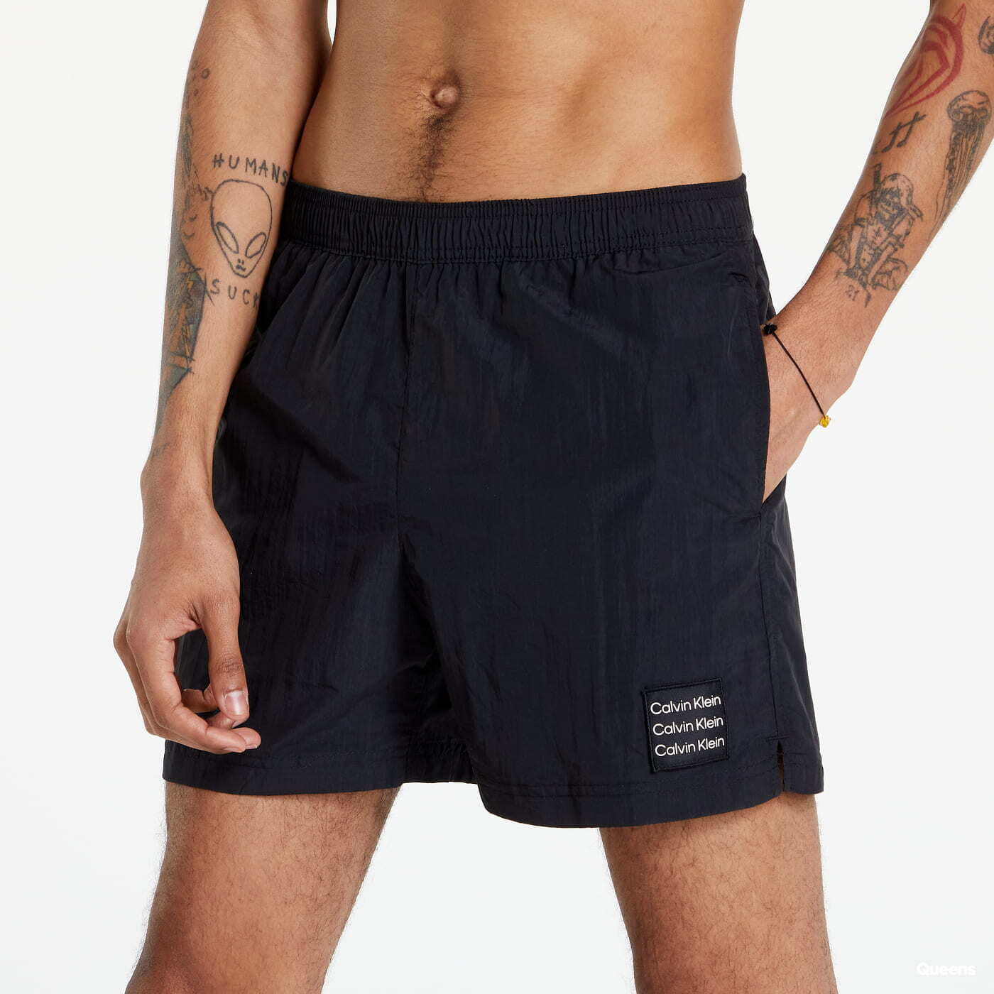 Plavky Calvin Klein Drawstring PVH černé