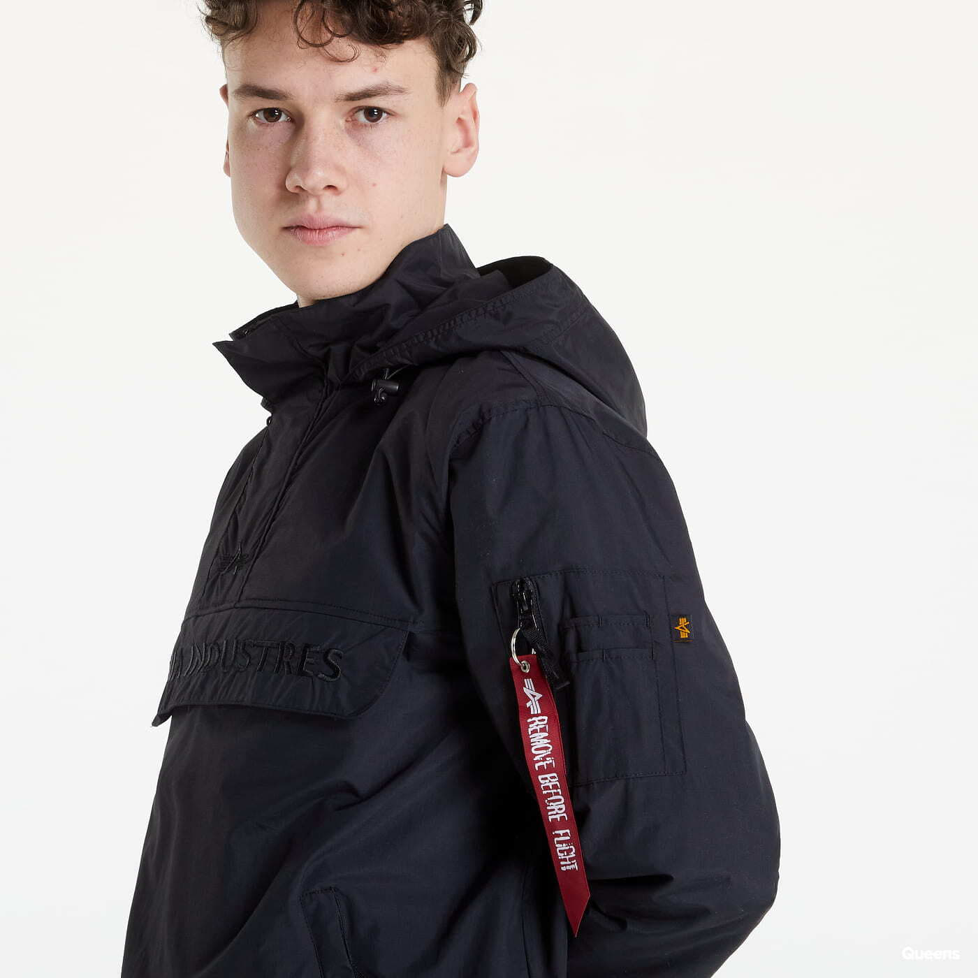 Windbreakers Alpha Industries Anorak Embroidery Logo Black