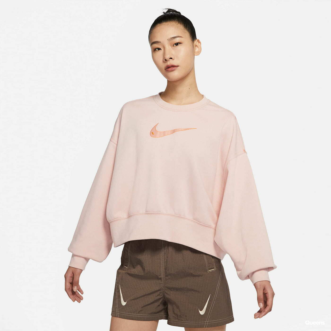 Pink nike crop sweater store