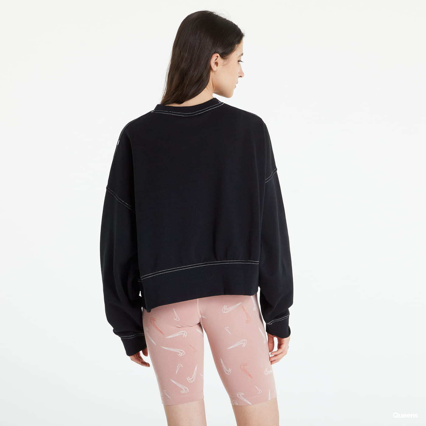 Mikiny Nike Cropped Sweatshirt Black