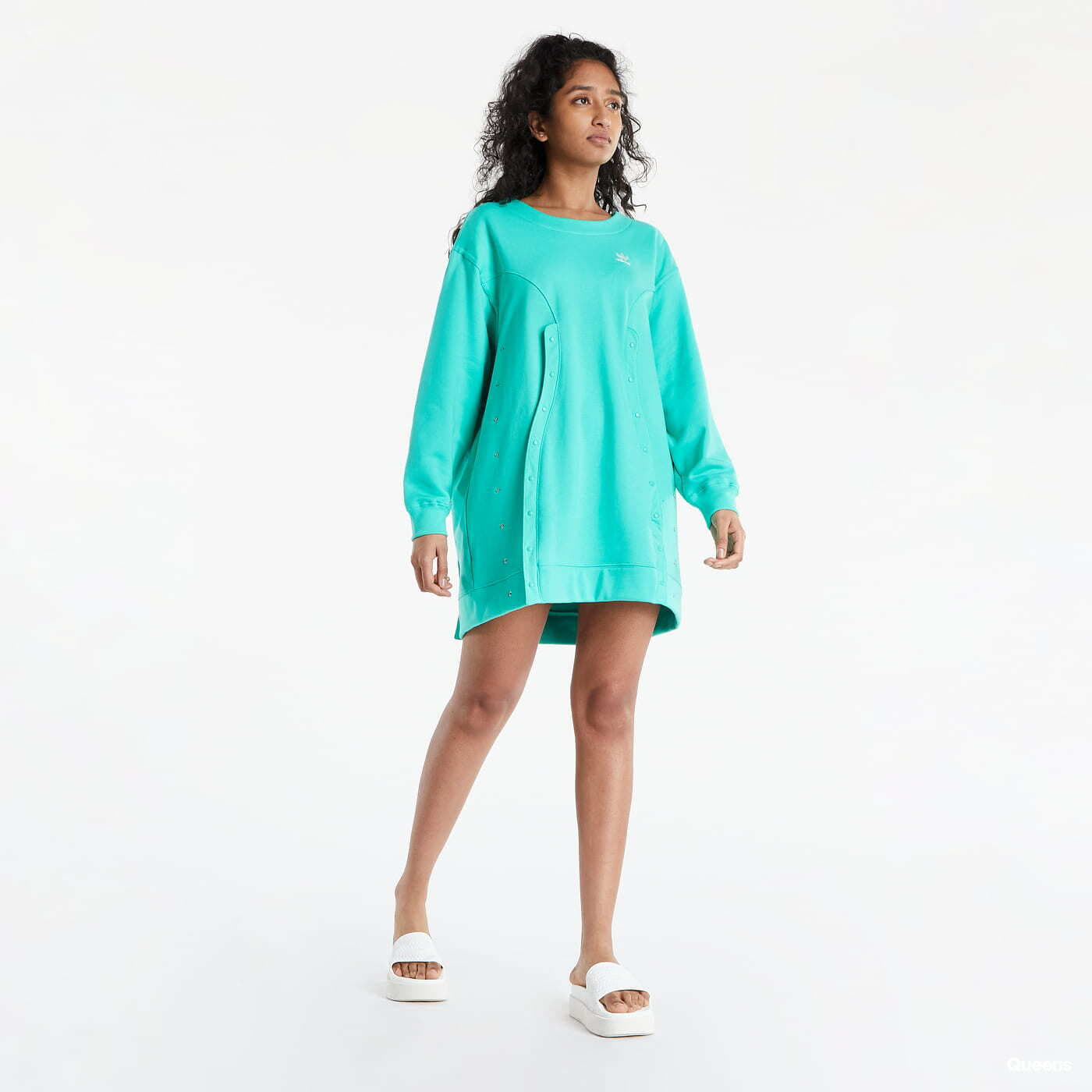 Šaty adidas Originals Sweatshirt Dress Turquoise