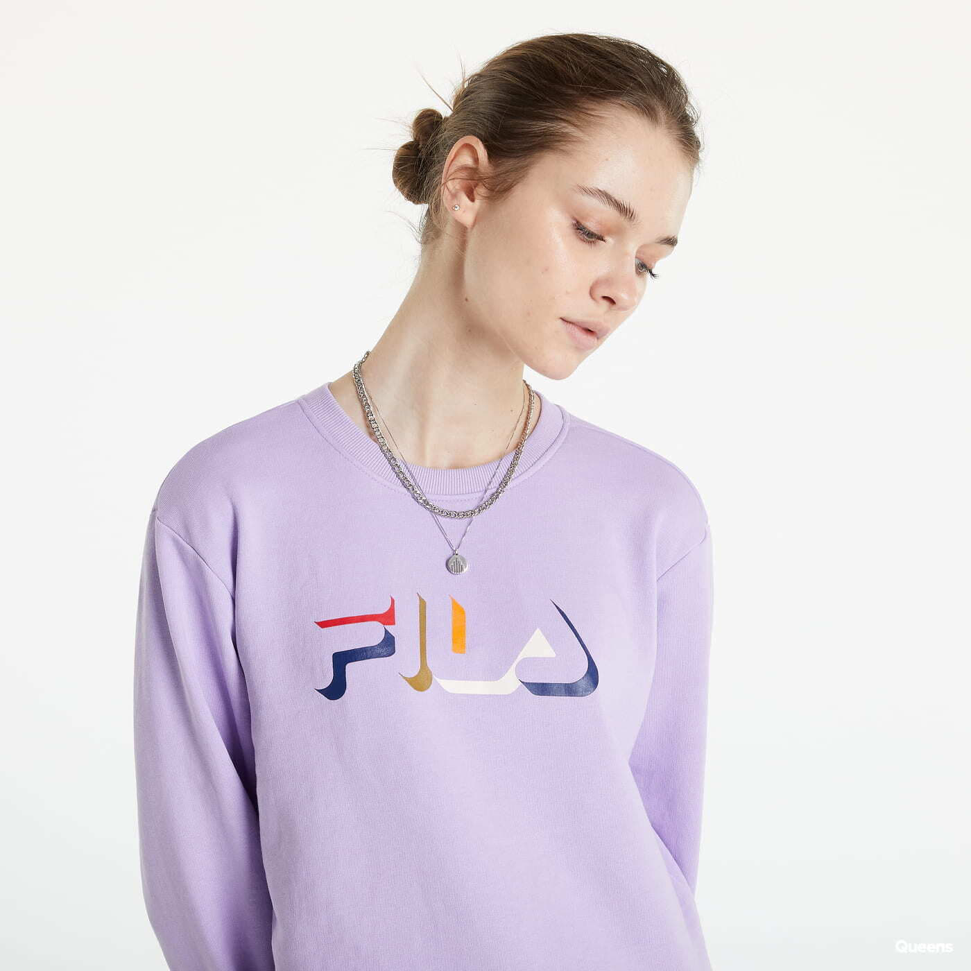 Mikiny Fila Boraceia Cropped Crew Sweat Purple