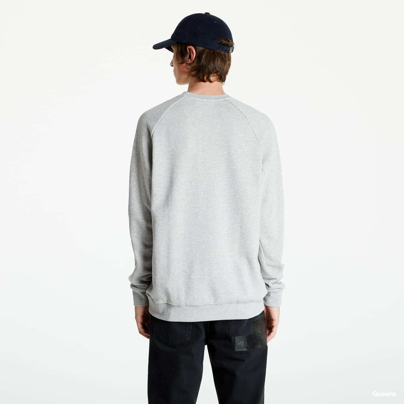 Mikiny adidas Trefoil Crew Medium Grey Heather/ White