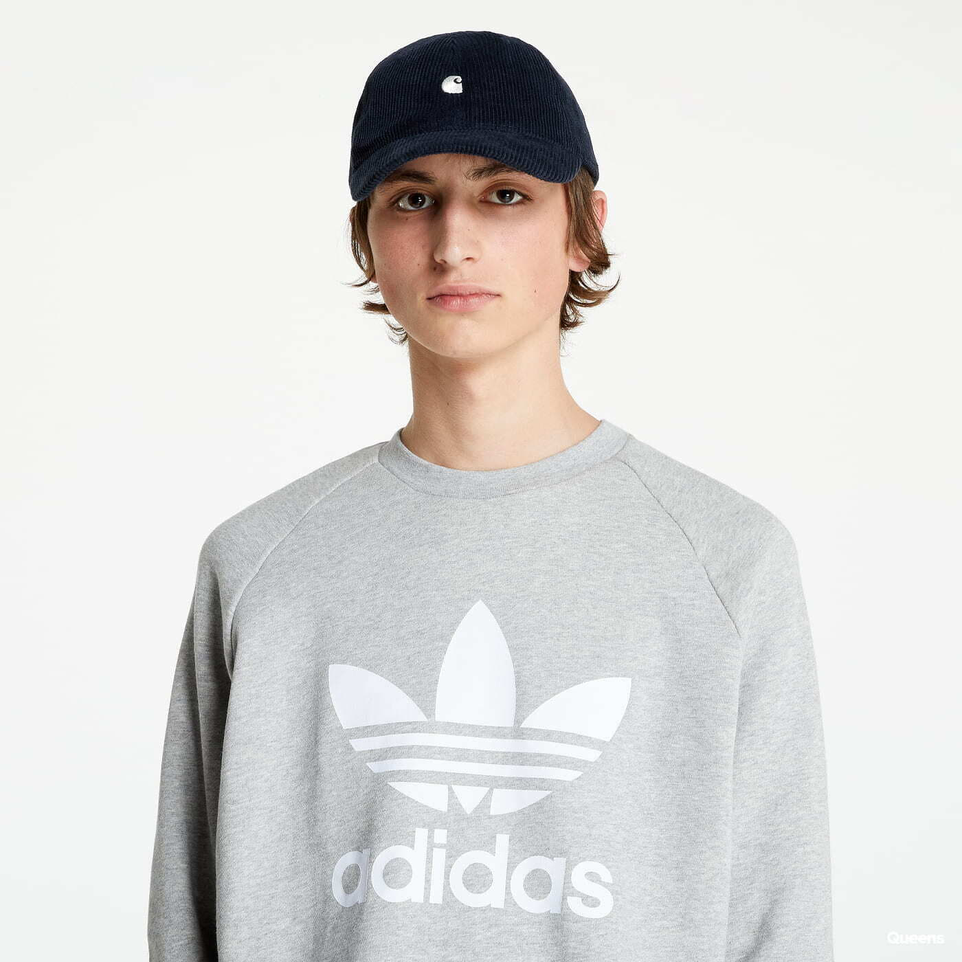 Sweatshirts and Sweaters adidas Trefoil Crew Medium Grey Heather/ White