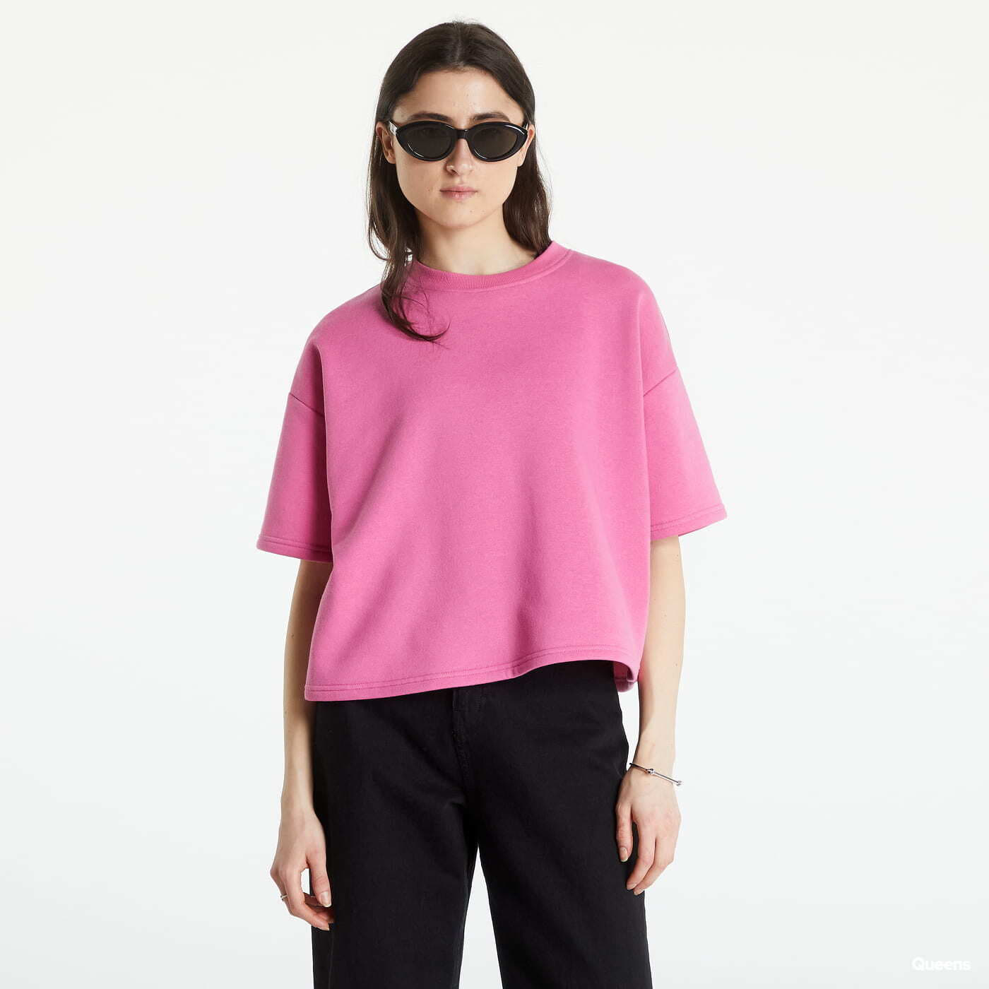 Hoodies en truien Noisy May Short Sleeved Sweatshirt Pink