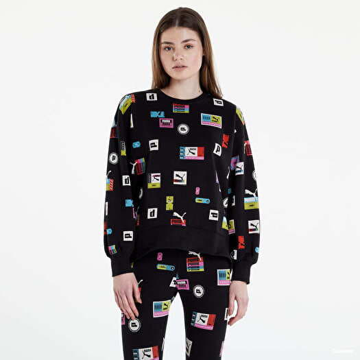 Hoodies and sweatshirts Puma Brand Love Oversized Crew Black Queens