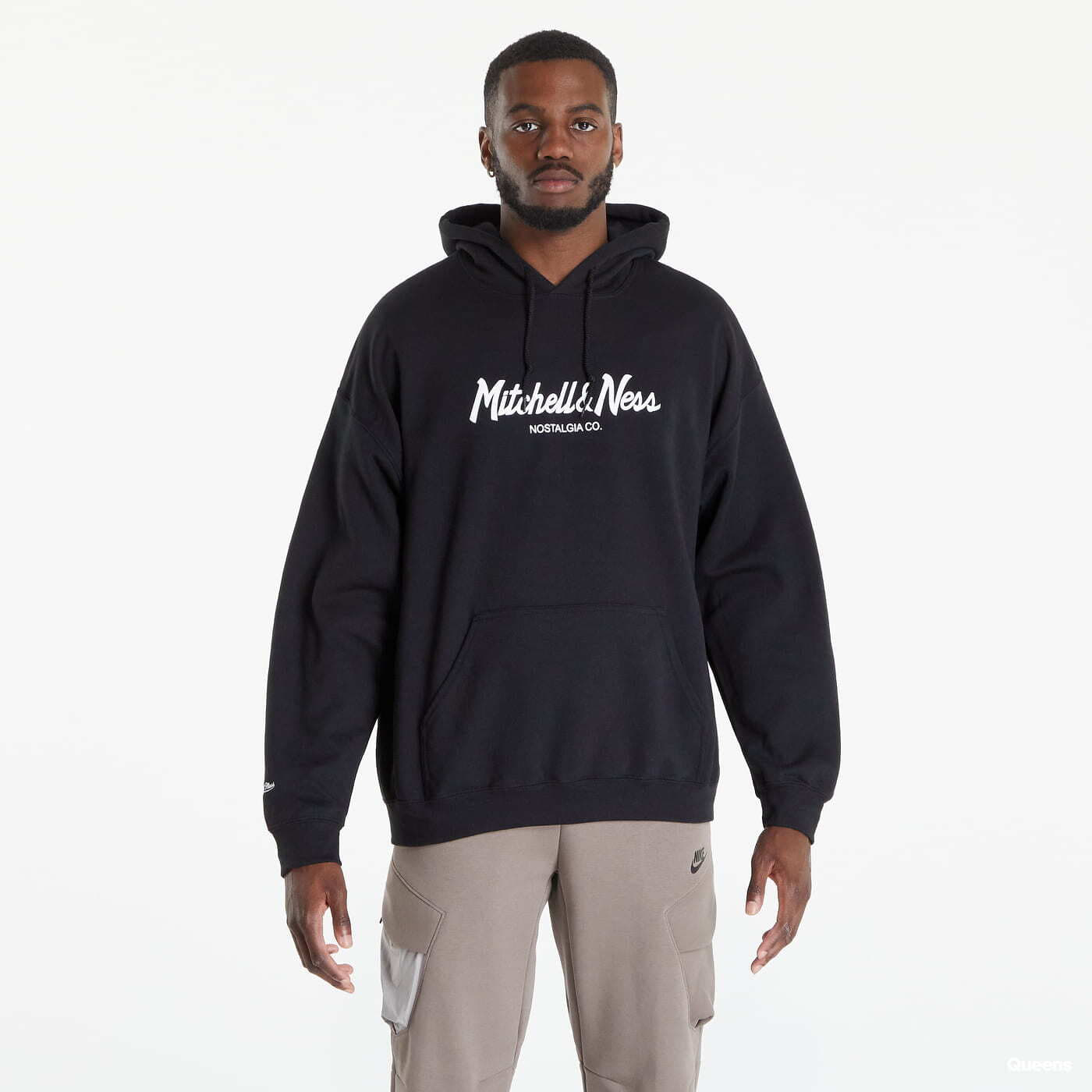 Hoodies and sweatshirts Mitchell Ness Pinscript Hoody Black Queens