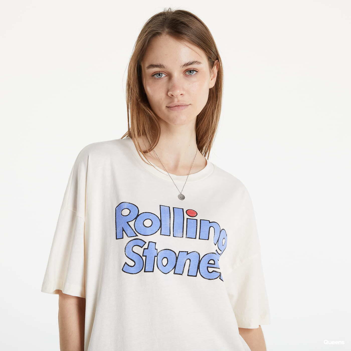 T-shirts Noisy May Oversized Rolling Stones T-Shirt Cream
