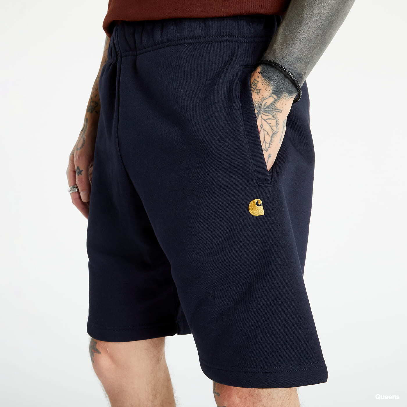 Kratke hlače Carhartt WIP Chase Sweat Short Navy/ Gold
