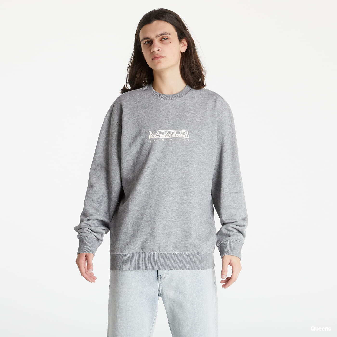 Sweatshirts and Sweaters NAPAPIJRI Box Logo Crewneck Gray Queens