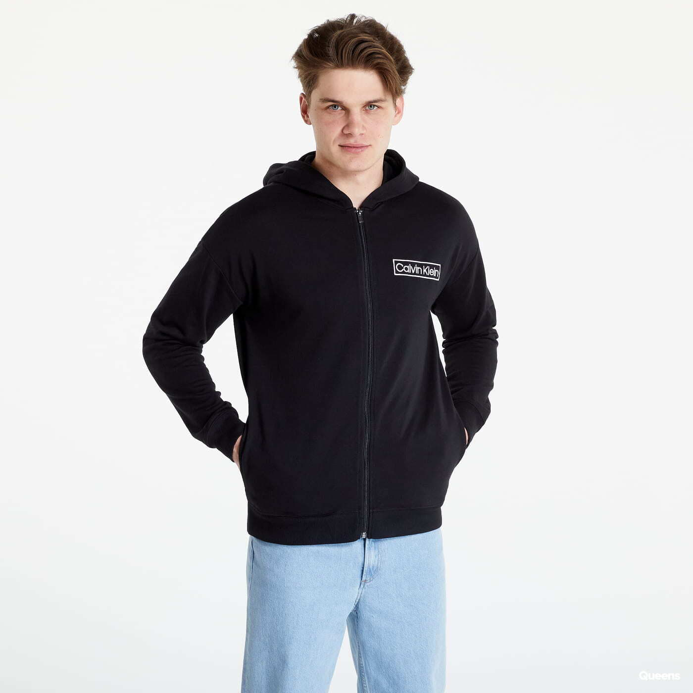 Mikiny Calvin Klein Reimagined Heritage Full Zip Hoodie Black