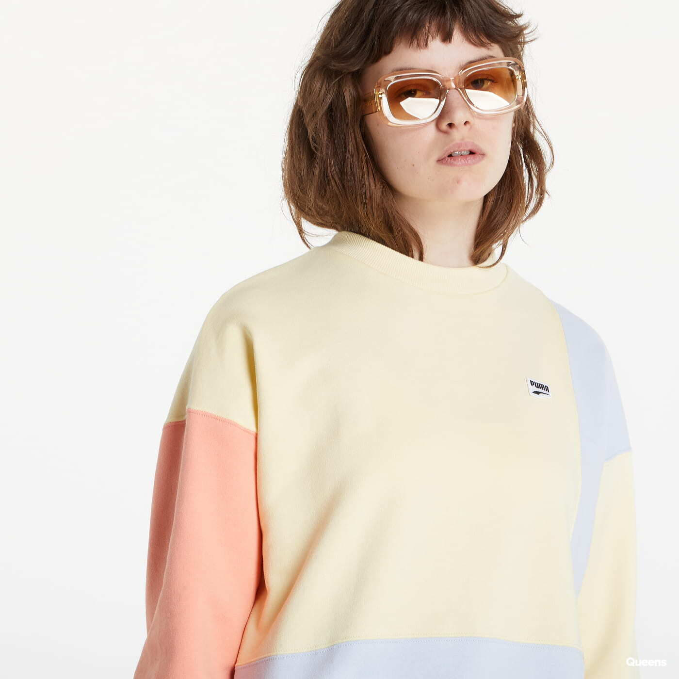 Mikinas ar kapuci un sporta krekli Puma Downtown Crewneck Yellow