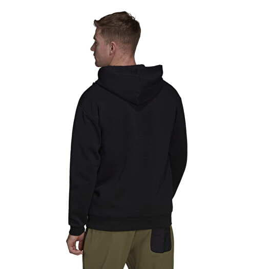 Adidas originals hooded coat online with back logo in black