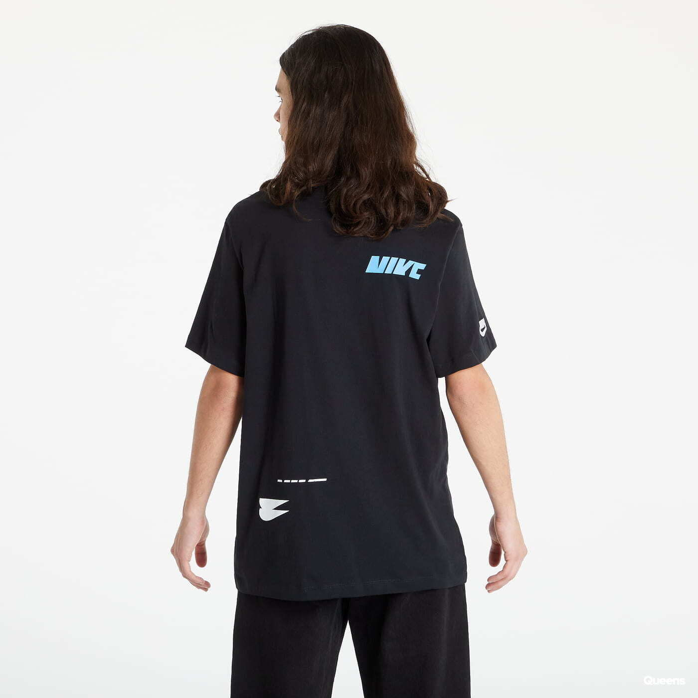 Tricouri  Nike NSW Essential + Sport 1 Short Sleeve Tee Black/ Dark Marina Blue