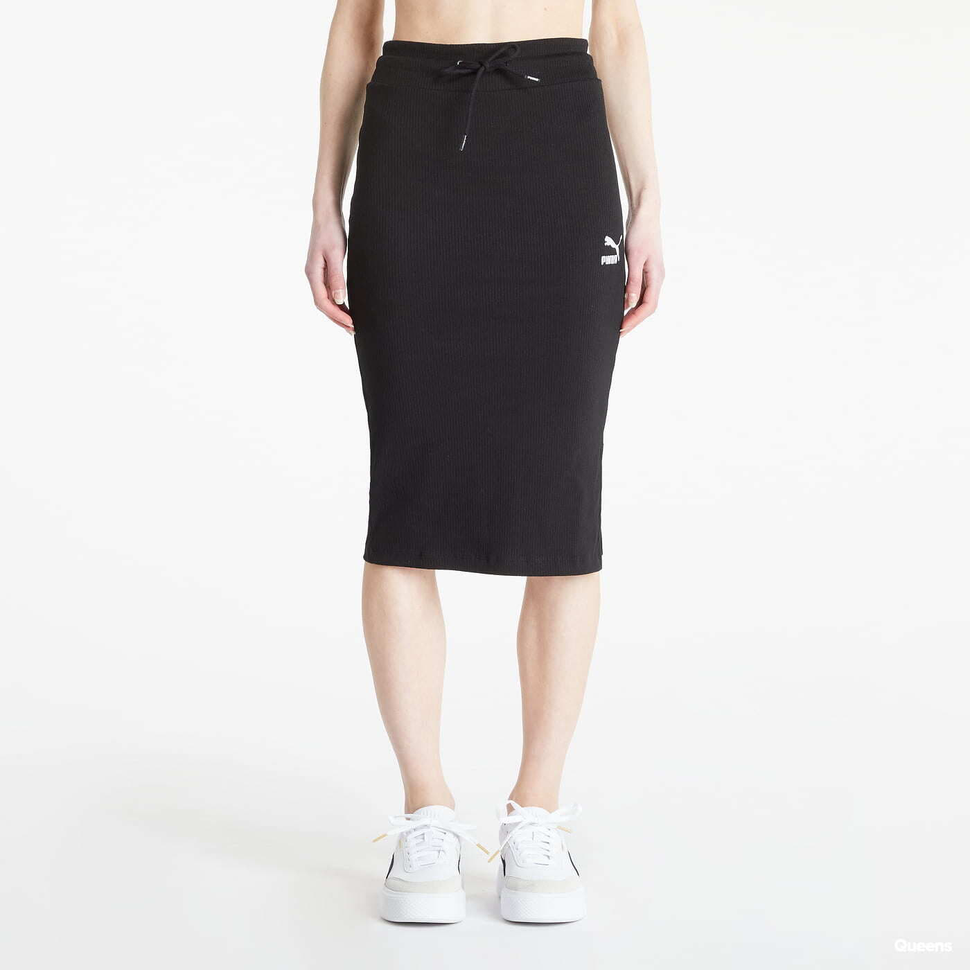 Classics Midi Ribbed Queens Puma Black Skirts | Skirt