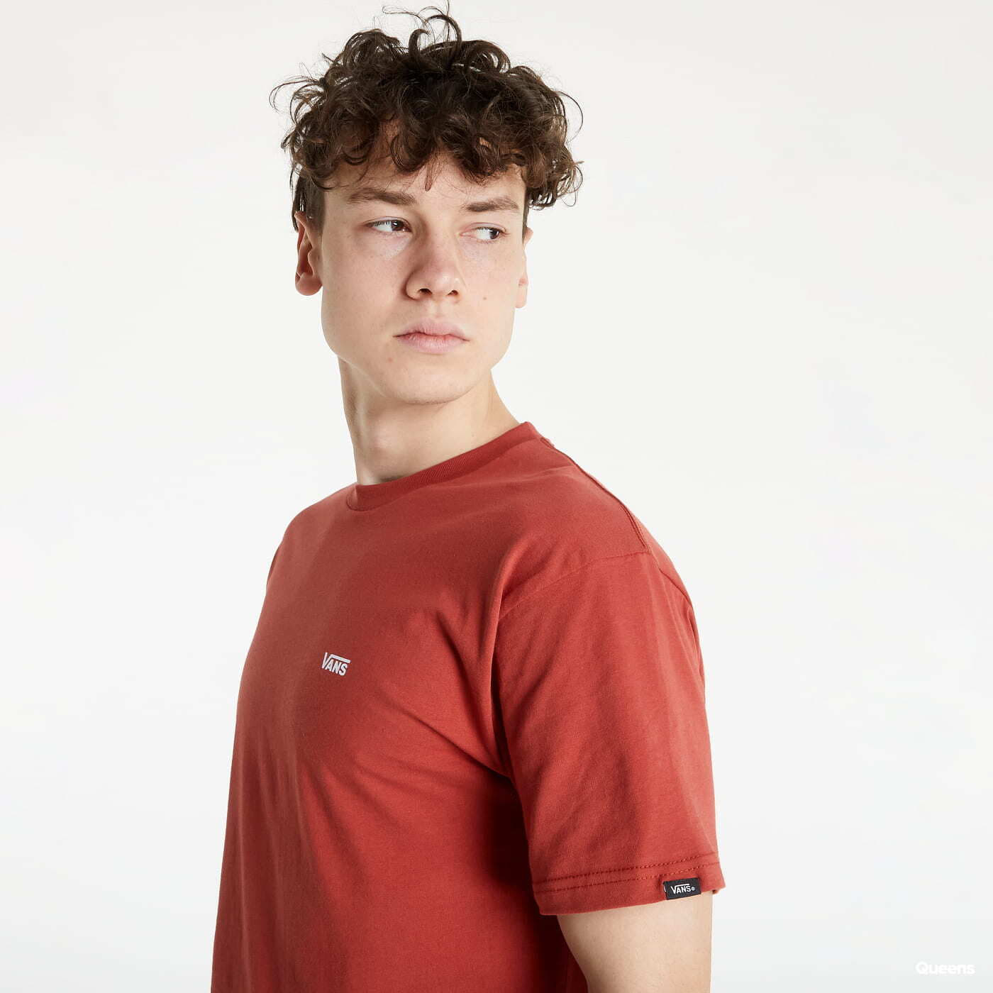 T shirts Vans Left Chest Logo Tee Red Queens