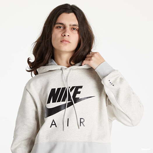Sweatshirts Nike NSW Nike Air Brushed Back Pullover Hoodie Lt Iron Ore Htr Phantom Black Queens