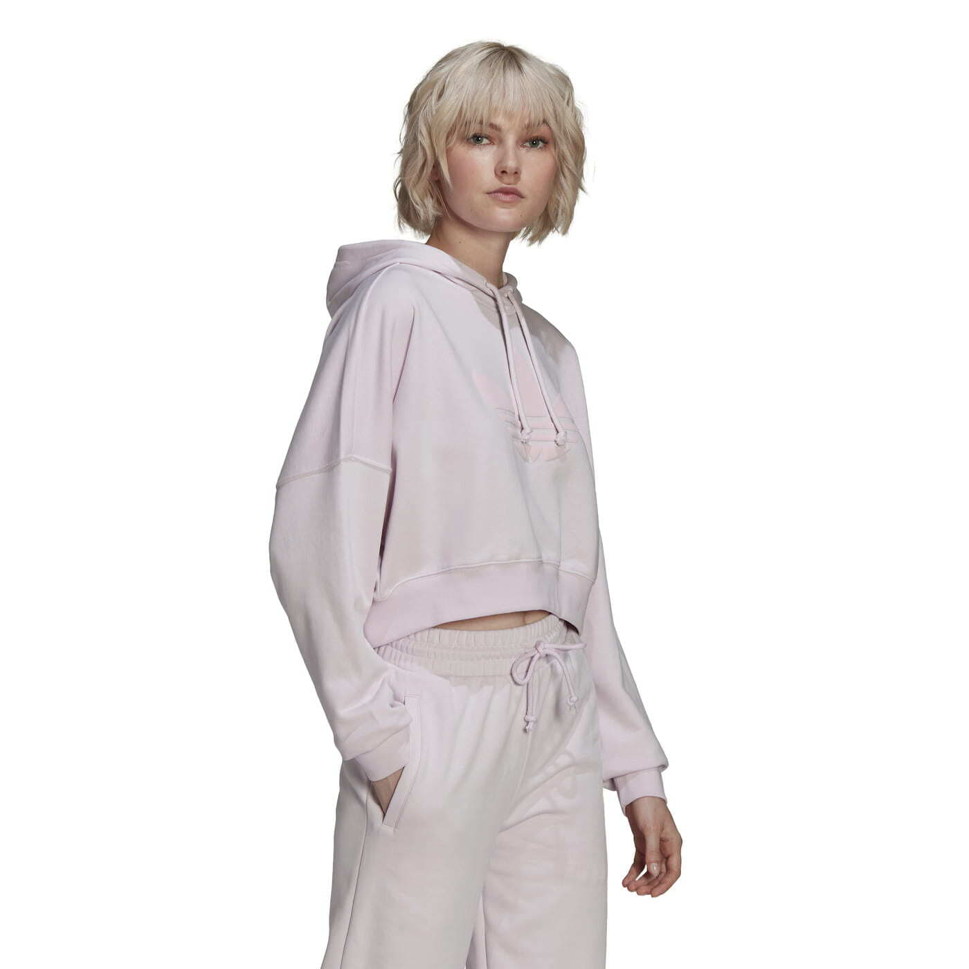 Pink adidas deals crop hoodie