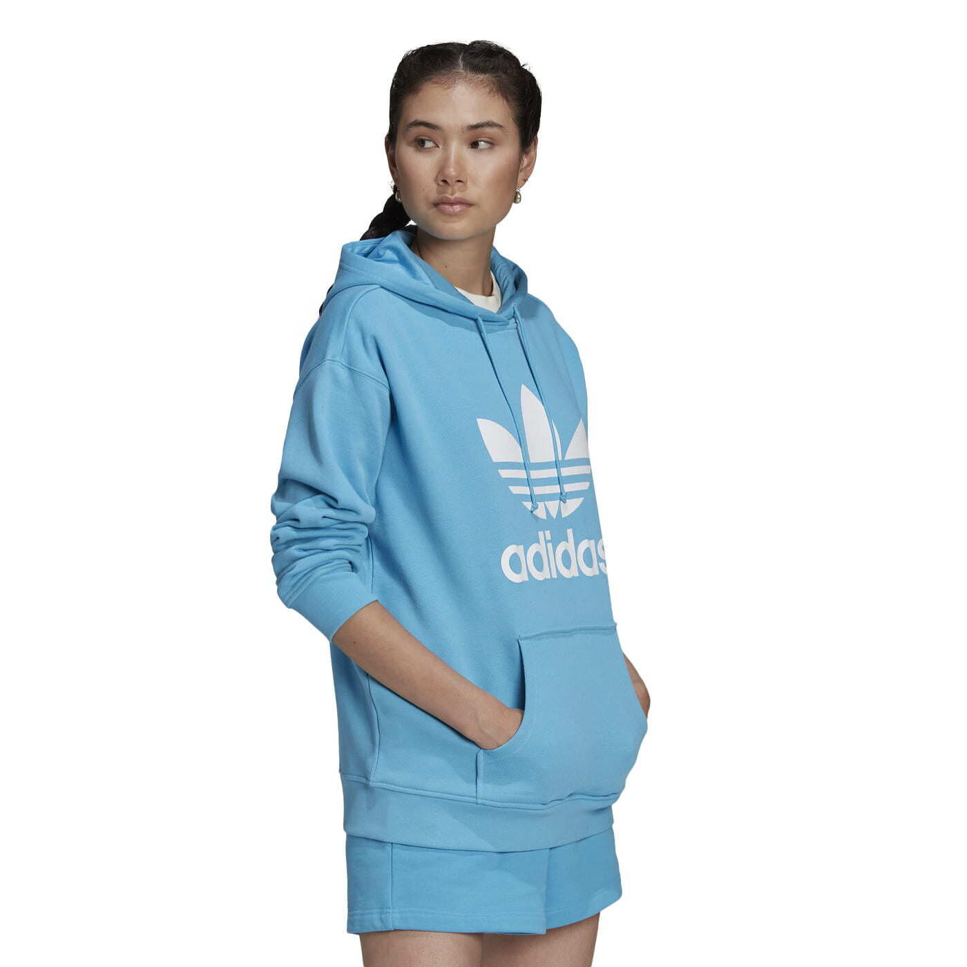Adidas blue hoodie women's hot sale
