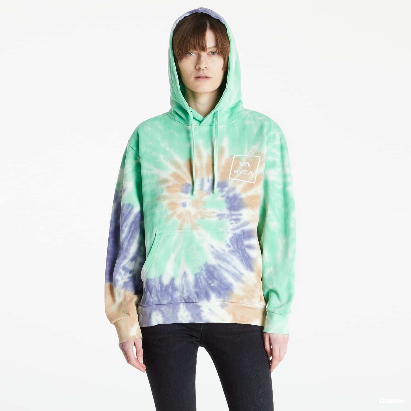 Mikinas ar kapuci un sporta krekli RVCA All The Way Hoodie Batikovaná