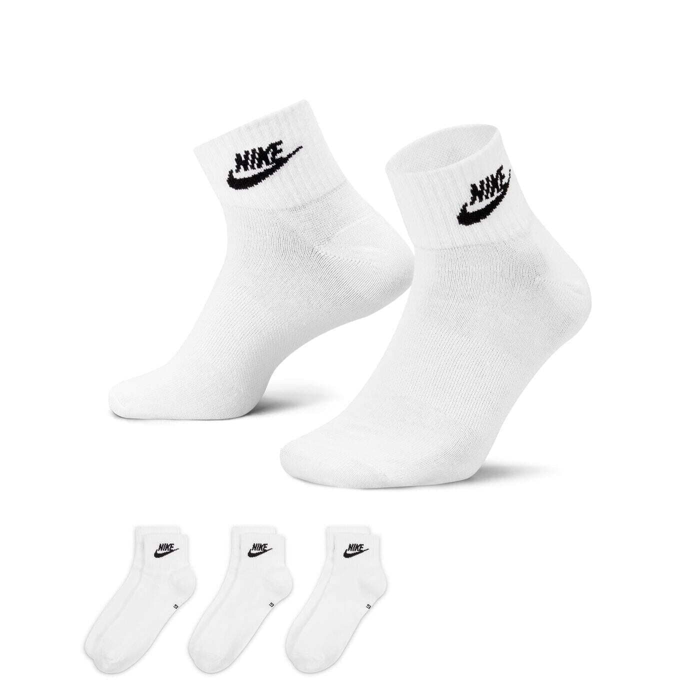 Nike Everyday Essential Ankle Socks 3-Pack White/ Black