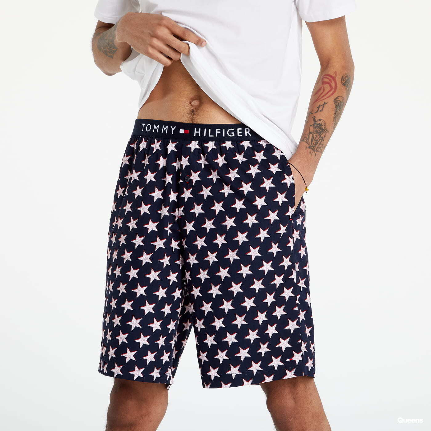 Pyžama Tommy Hilfiger CN SS Short Woven set White / Black