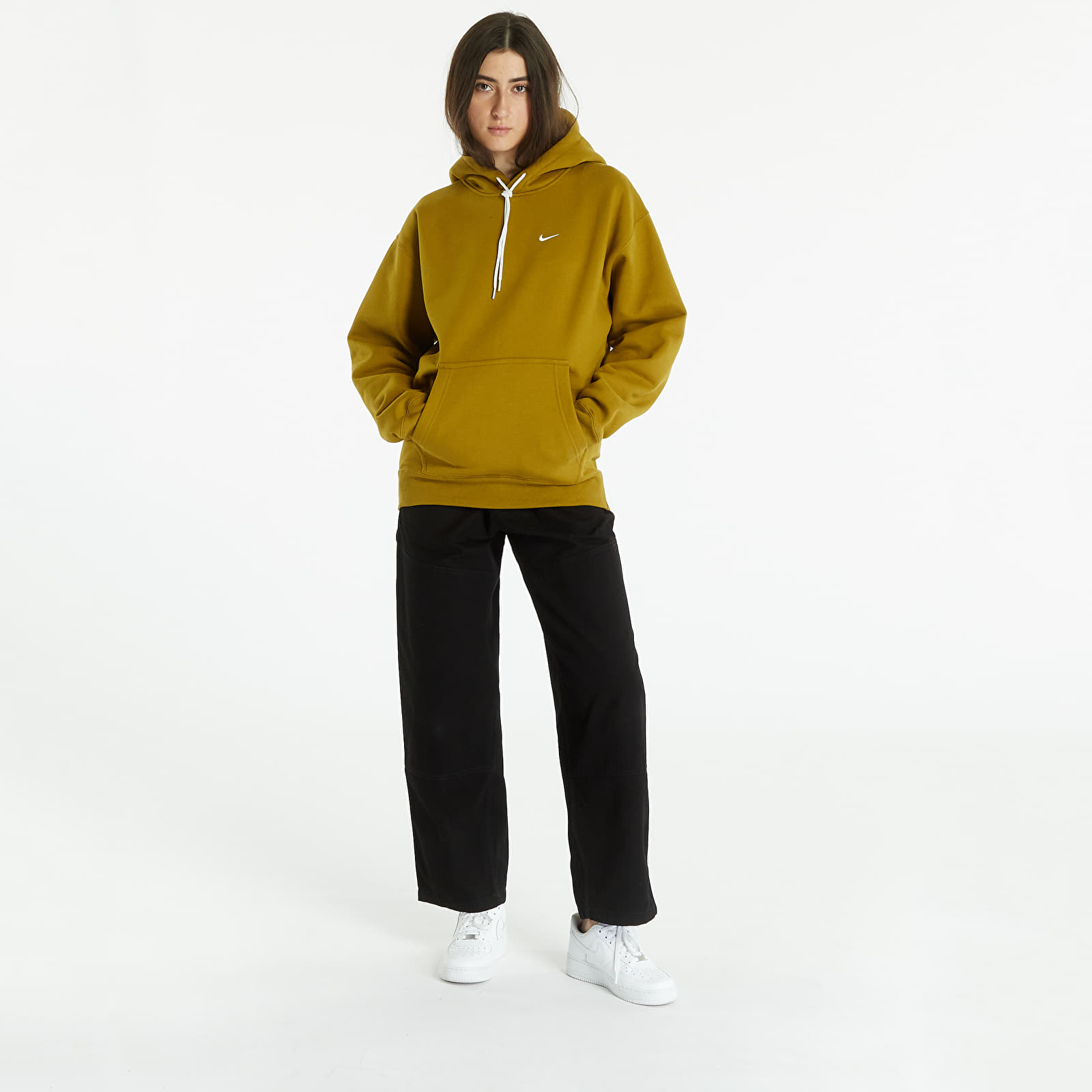 Nike mini swoosh best sale oversized yellow hoodie