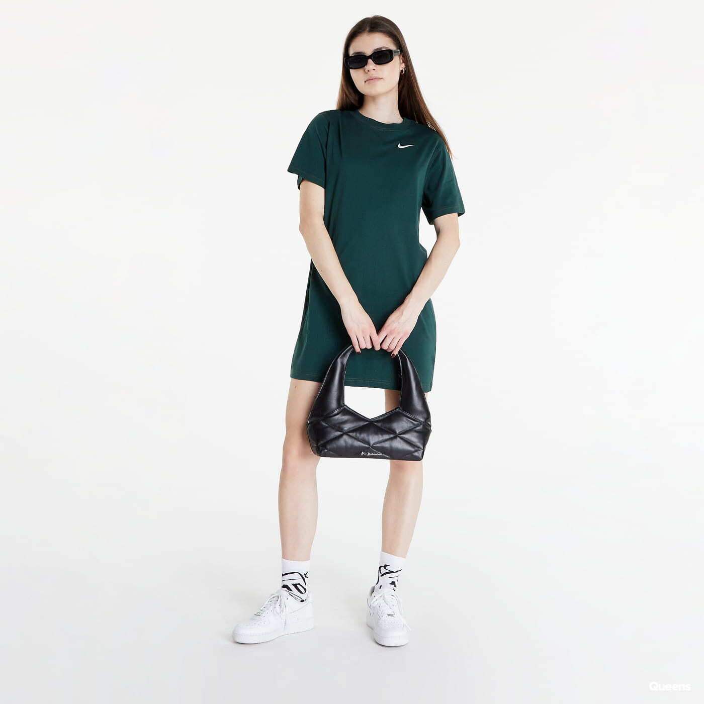 White nike t shirt dress online
