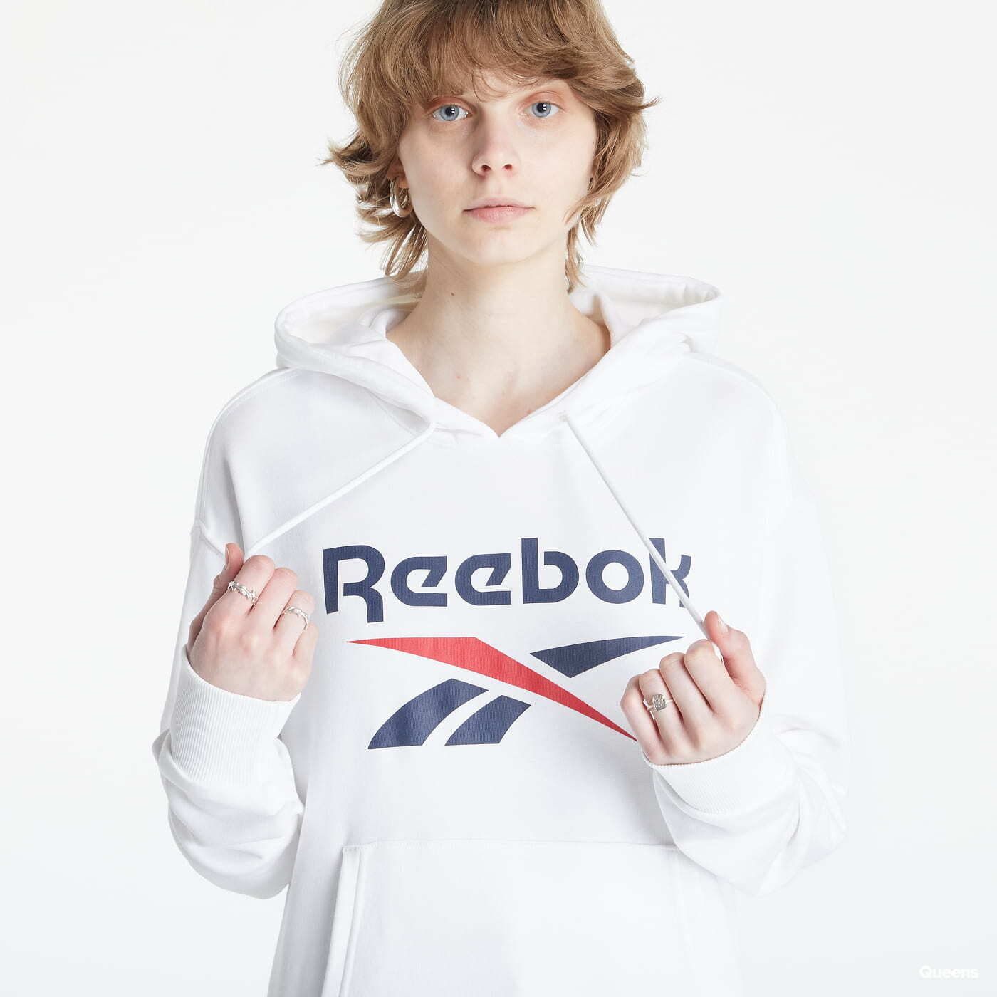 Dukserice Reebok Identity Logo French Terry Hoodie White