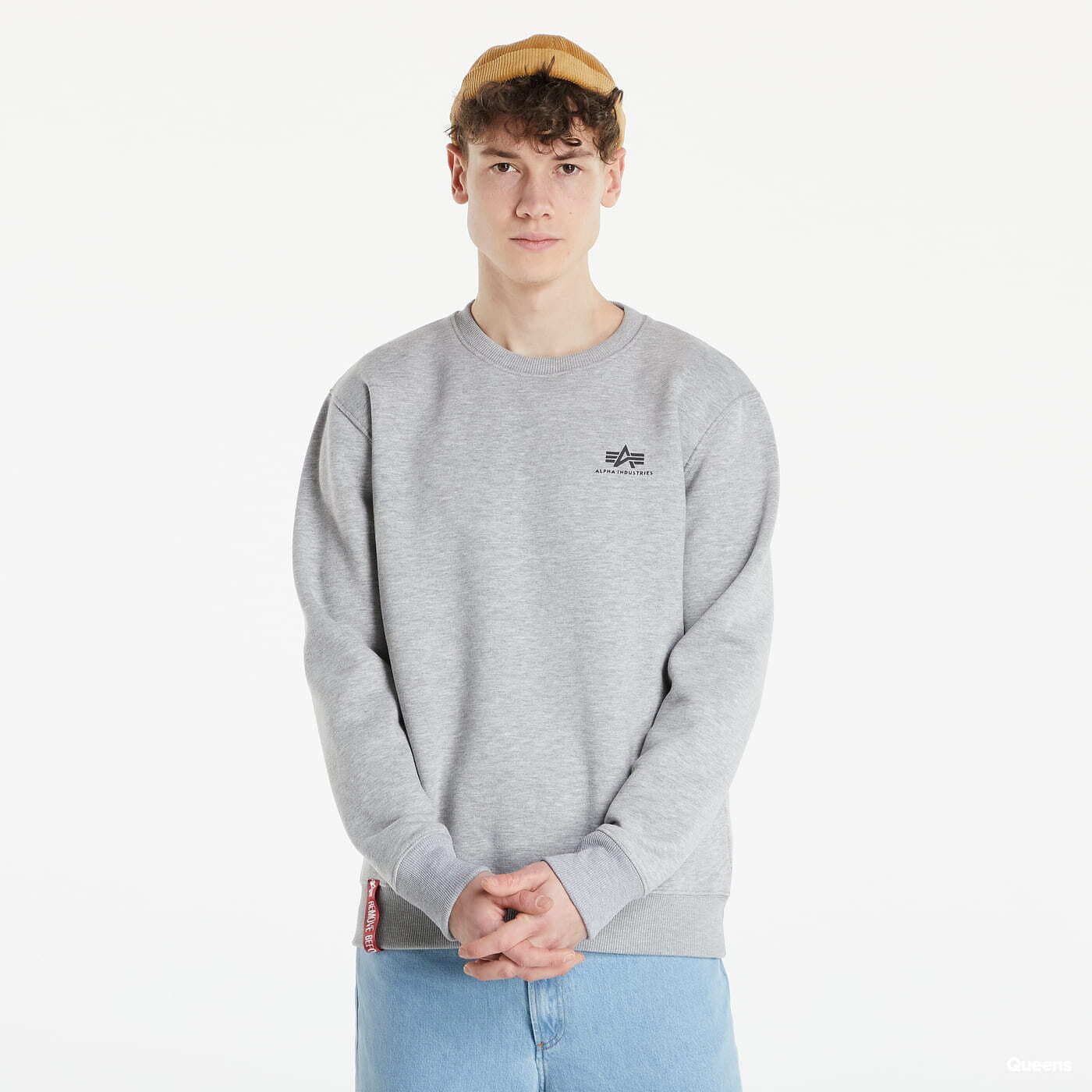 Hoodies and sweatshirts Alpha Industries Basic Sweater Small Logo Grey |  Queens