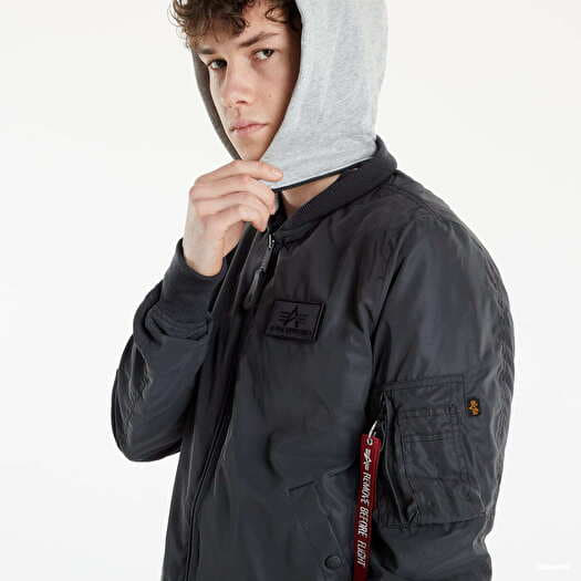 Jackets Alpha Industries HOOD REFLECTIVE Bomber Black Queens
