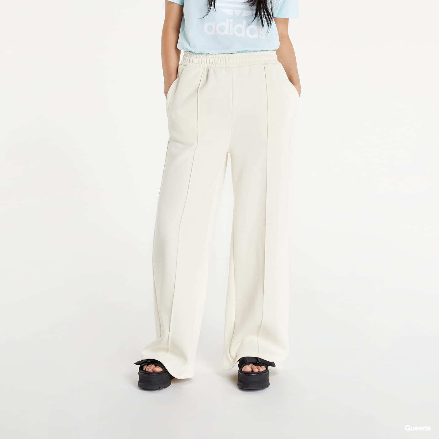 Sweatpants Urban Classics Ladies Straight Pin Tuck Sweat Pants Cream
