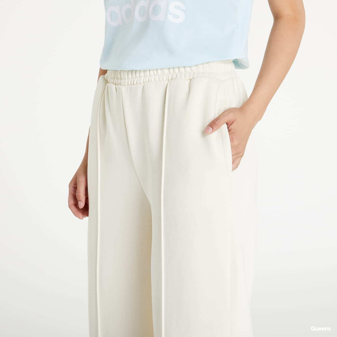 Sweatpants Urban Classics Ladies Straight Pin Tuck Sweat Pants Cream