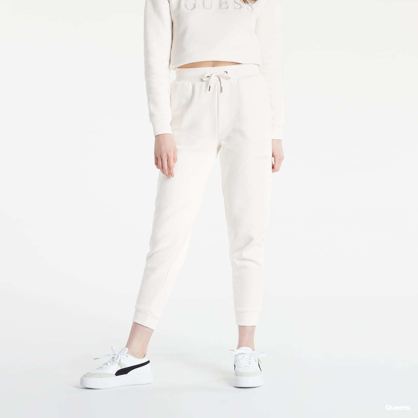 Sweatpants GUESS ALENE CUFF LONG PANT White