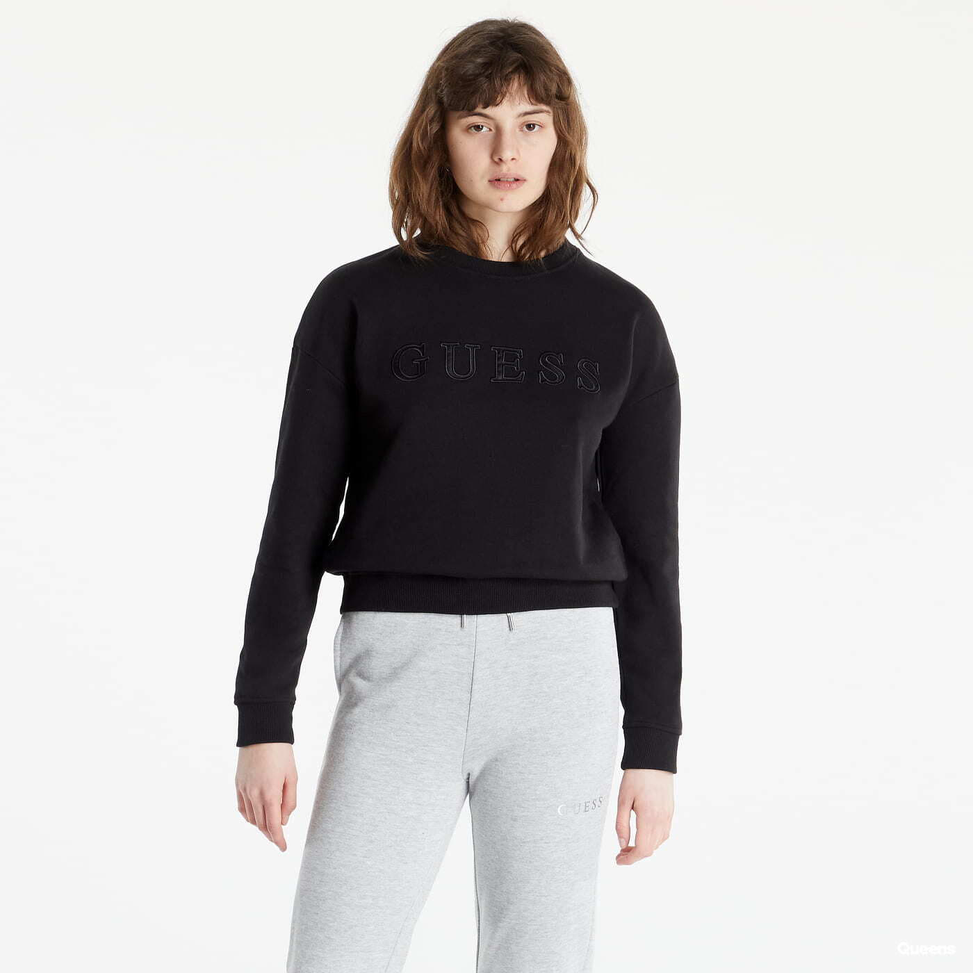 Sweaters GUESS Front Logo Sweatshirt Black