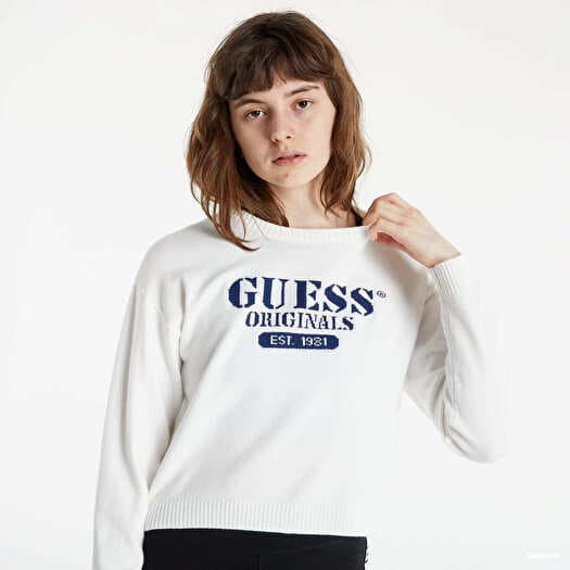 Sweaters GUESS logo White | Queens