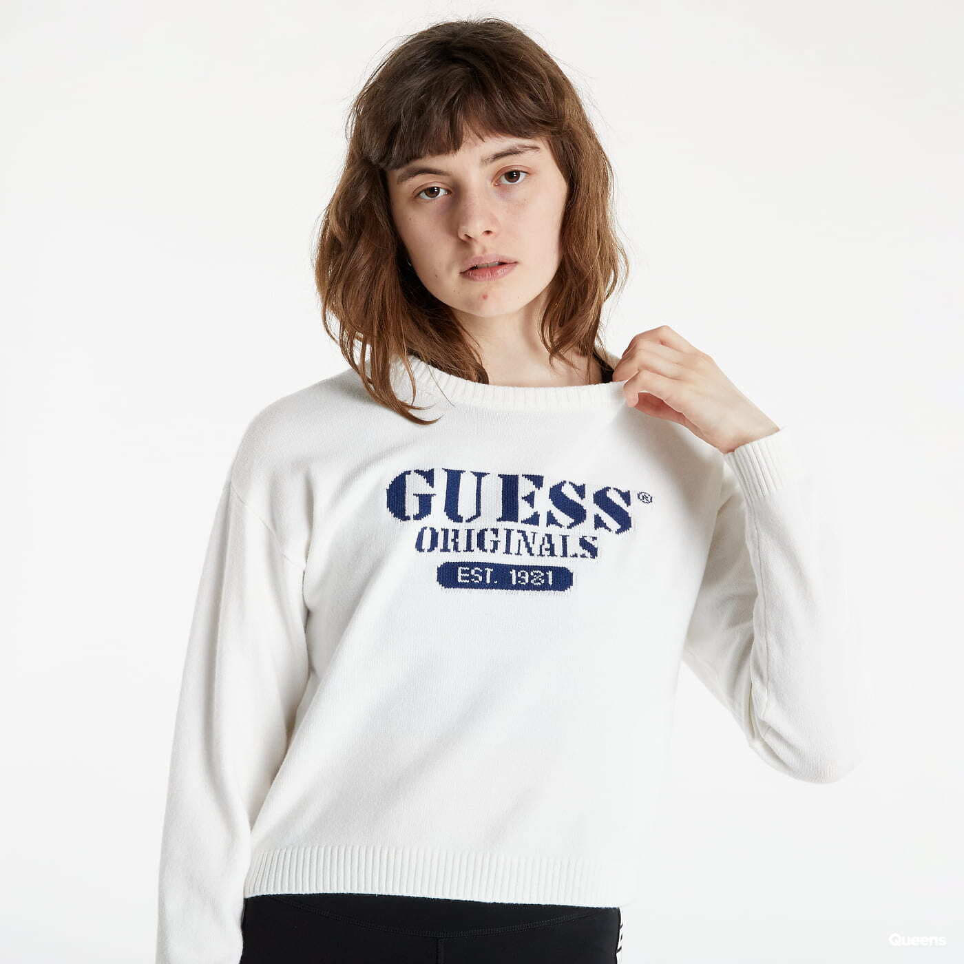 Sweaters GUESS Front logo sweater White