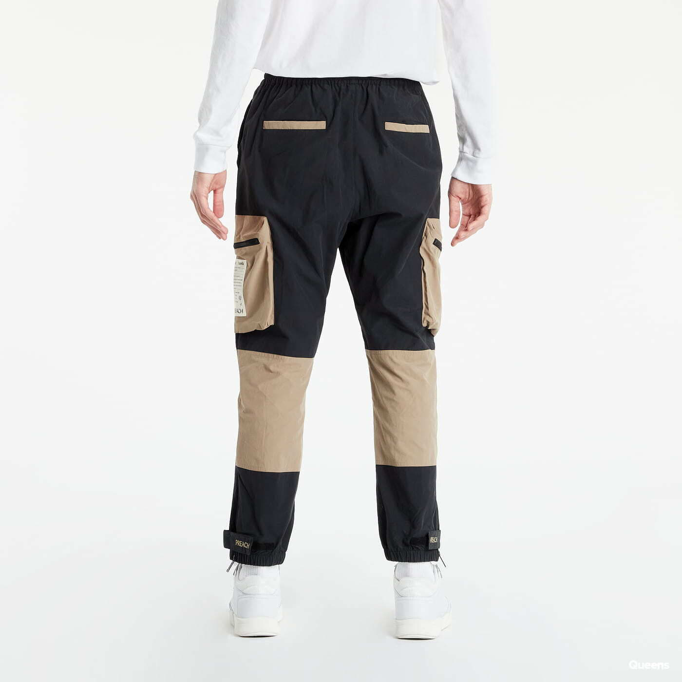Pantaloni cargo PREACH Nylon Zip Pants Black/ Brown