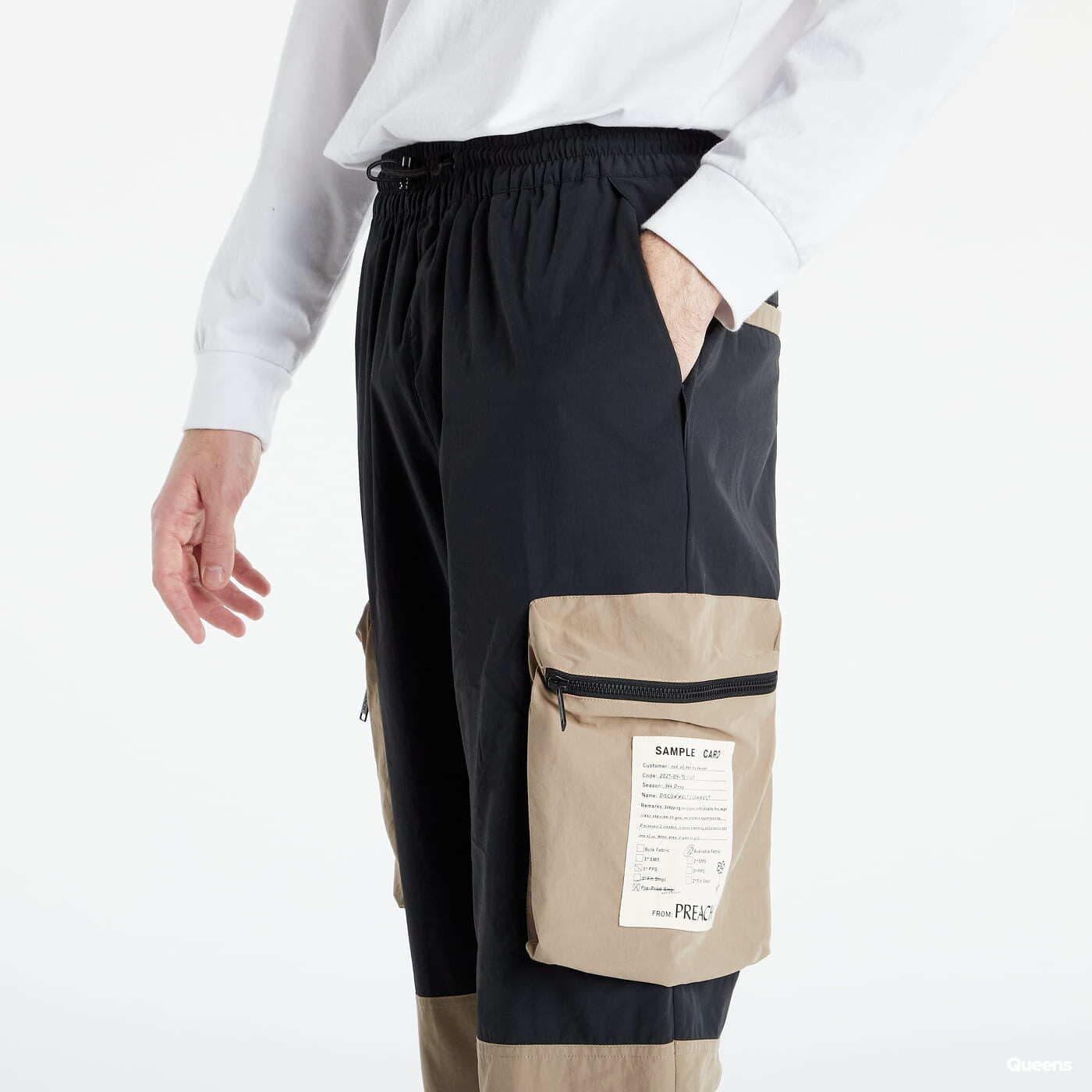 Pantaloni cargo PREACH Nylon Zip Pants Black/ Brown