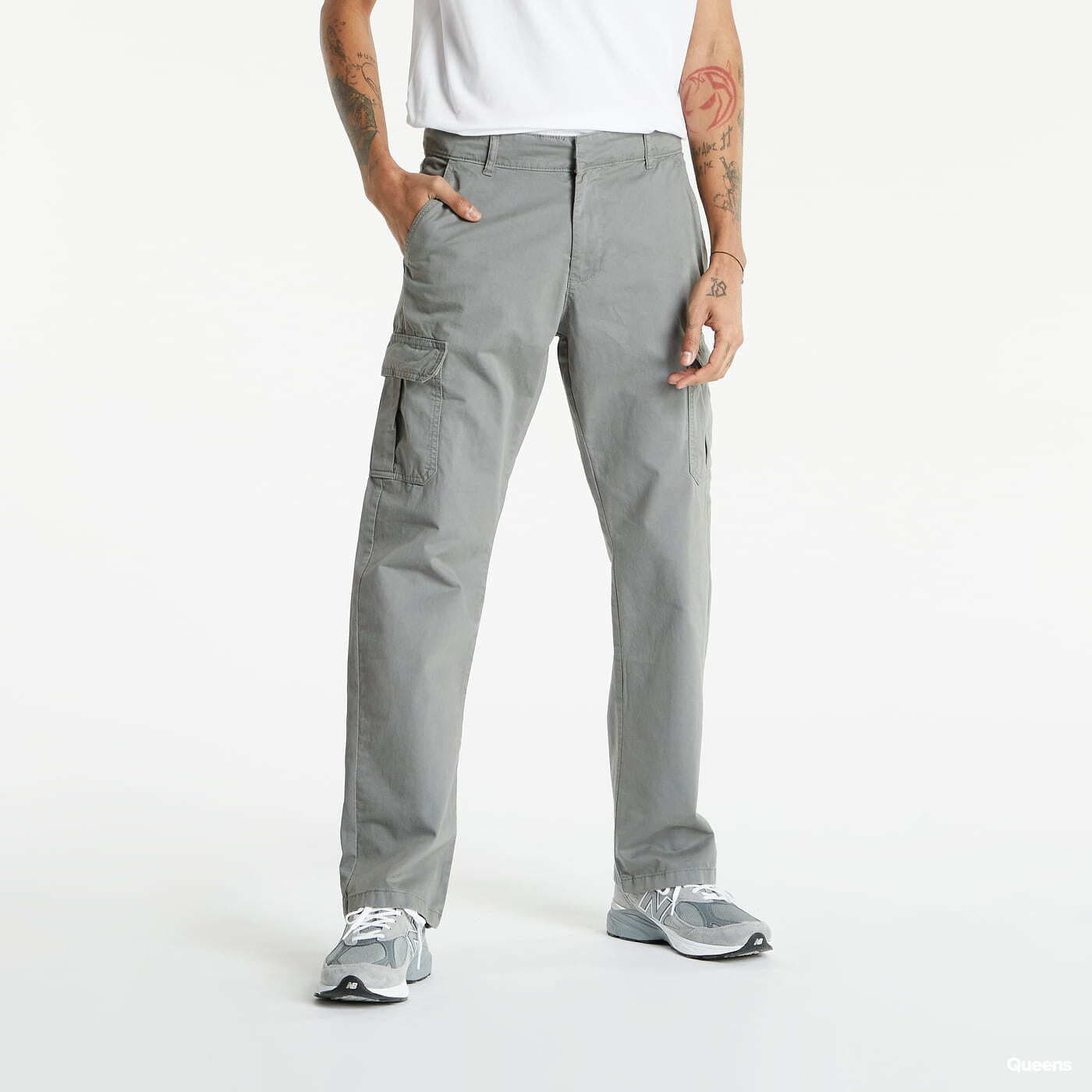 Džíny Urban Classics Straight Leg Cargo Pants color Grey