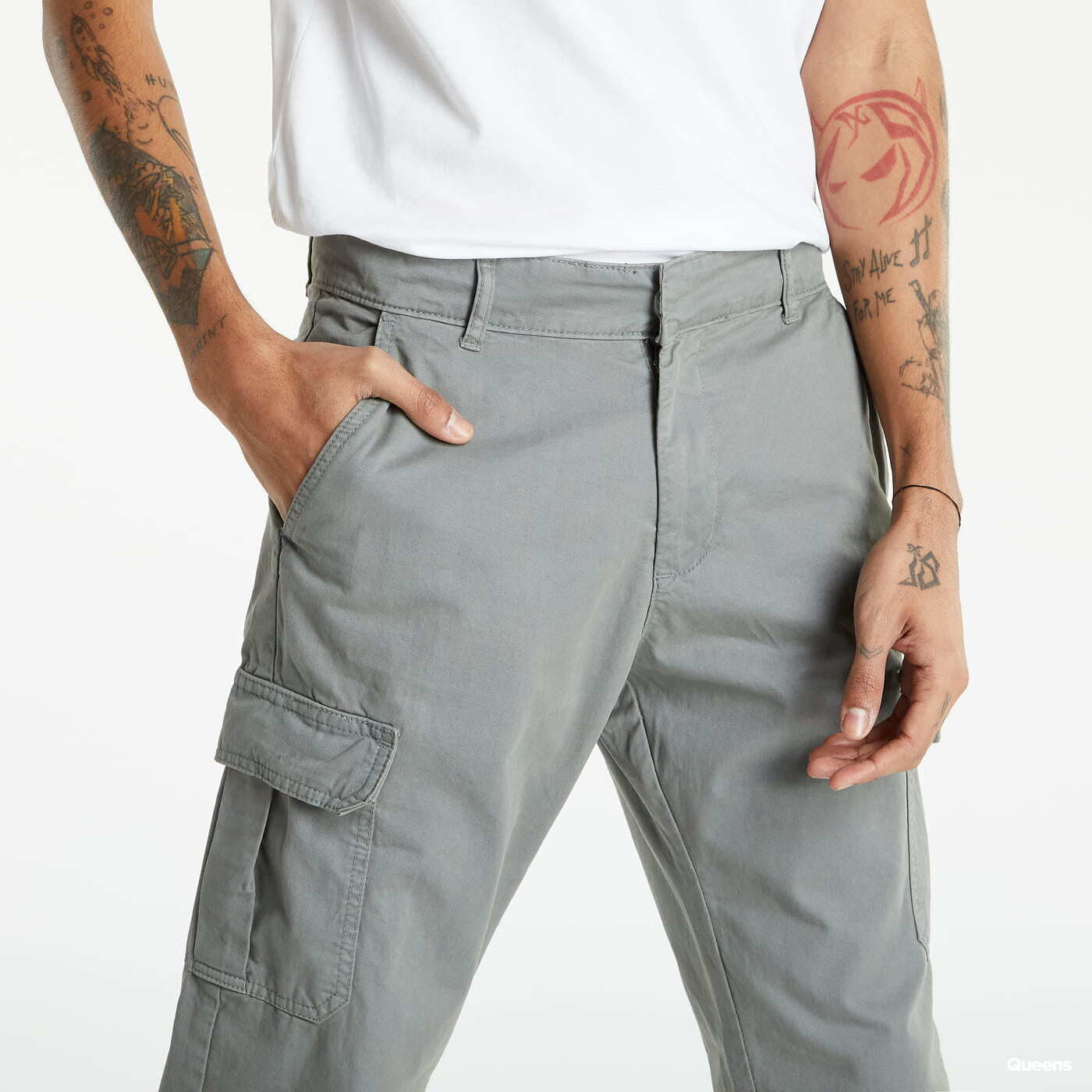 Džíny Urban Classics Straight Leg Cargo Pants color Grey