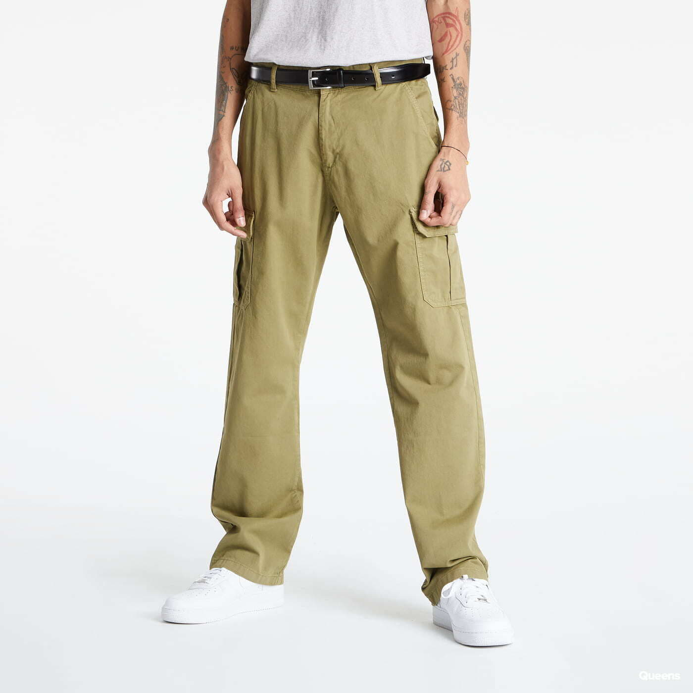 Cargo kalhoty Urban Classics Straight Leg Cargo Pants color Green
