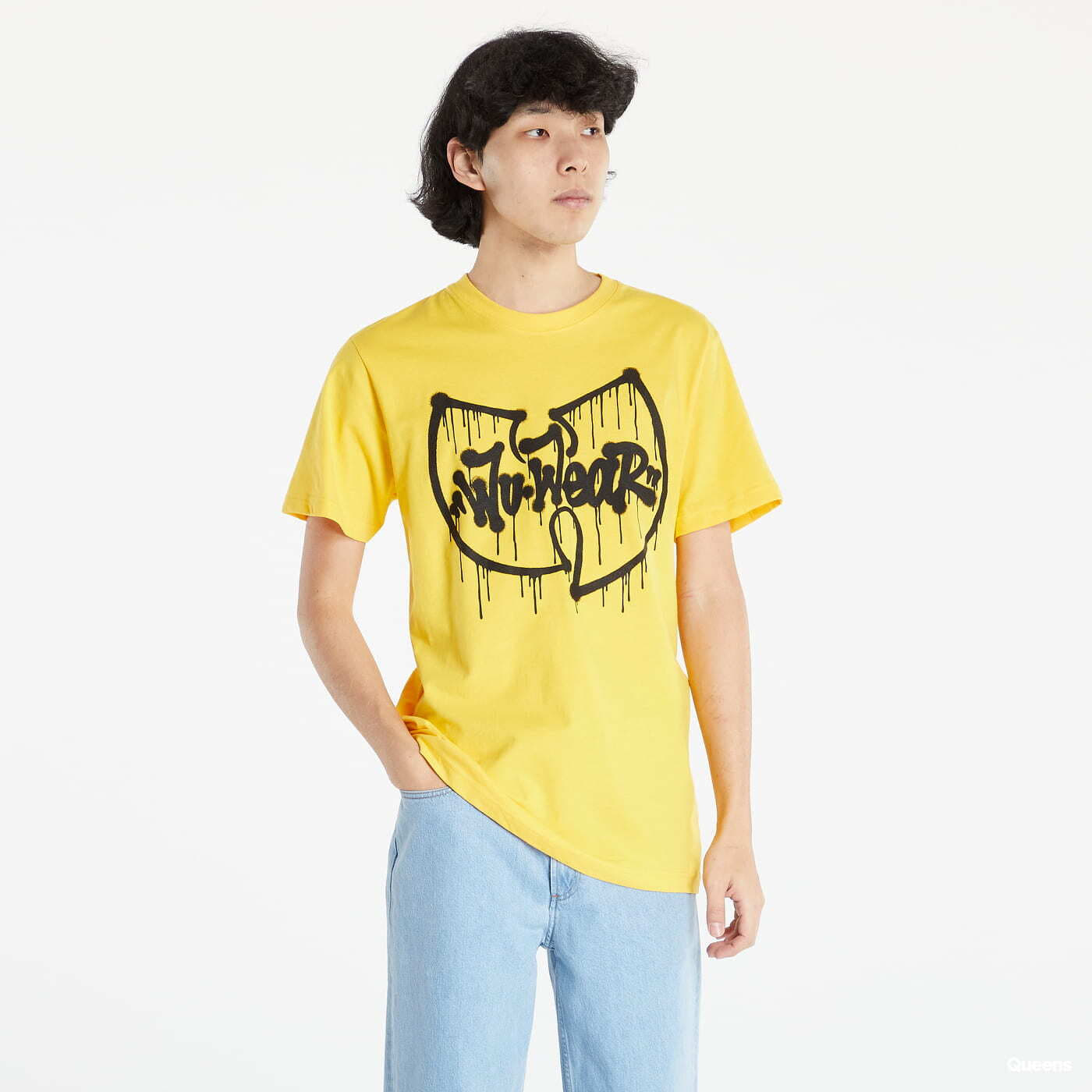 Tričká Urban Classics Wu Wear Dripping Logo Tee Yellow
