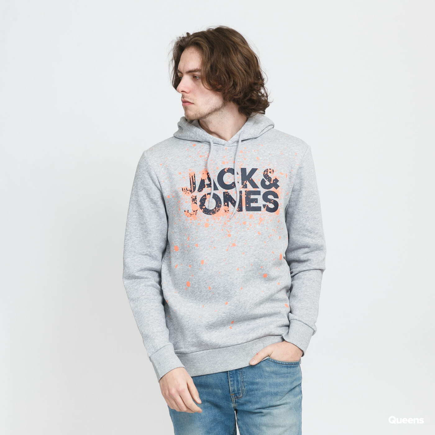Hoodies and sweatshirts Jack & Jones JJnew Splash Hoodie Melange Grey