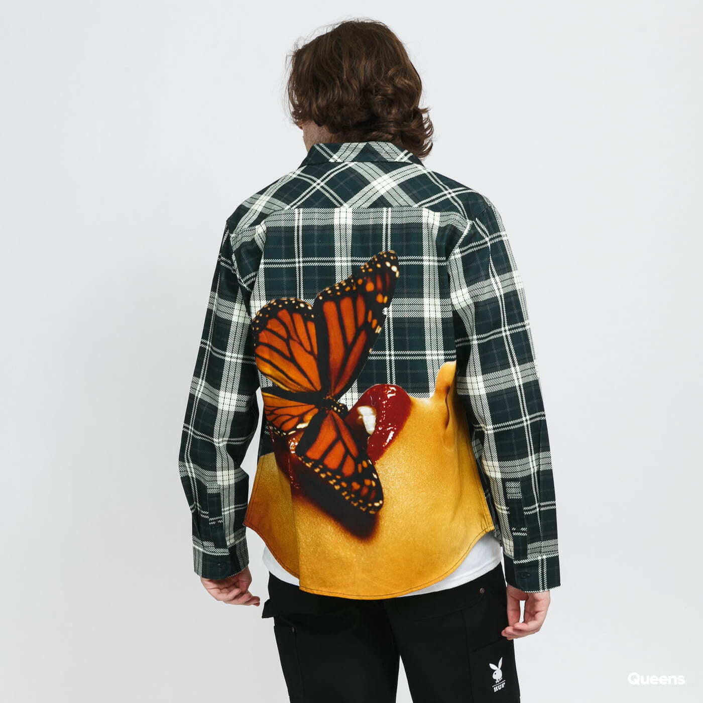 Camisas HUF X Playboy Monarch Longsleeve Flannel Dark Green